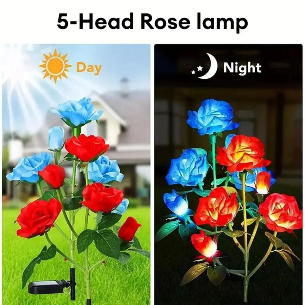 Solar Rose Flower Garden Lights Set