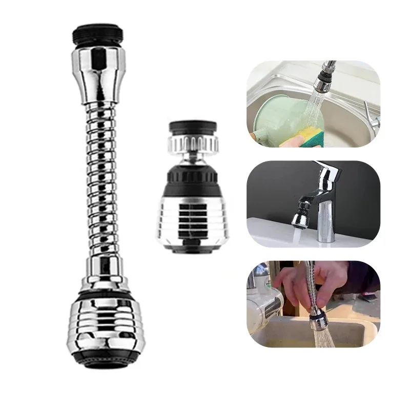 360° Rotating Faucet Aerator Extender – Anti-Splash Water Saver for Kitchen & Bathroom