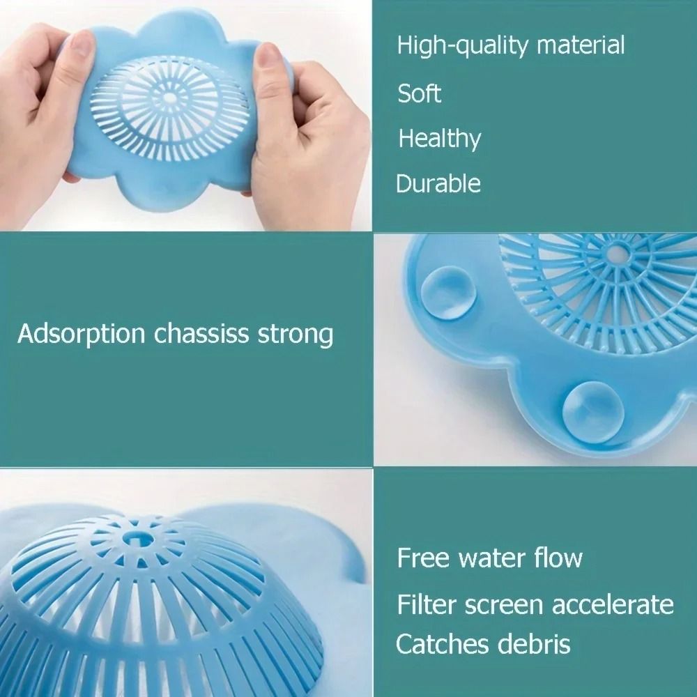 Silicone Hair Catcher Drain Cover Shower and Bathtub Hair Stopper