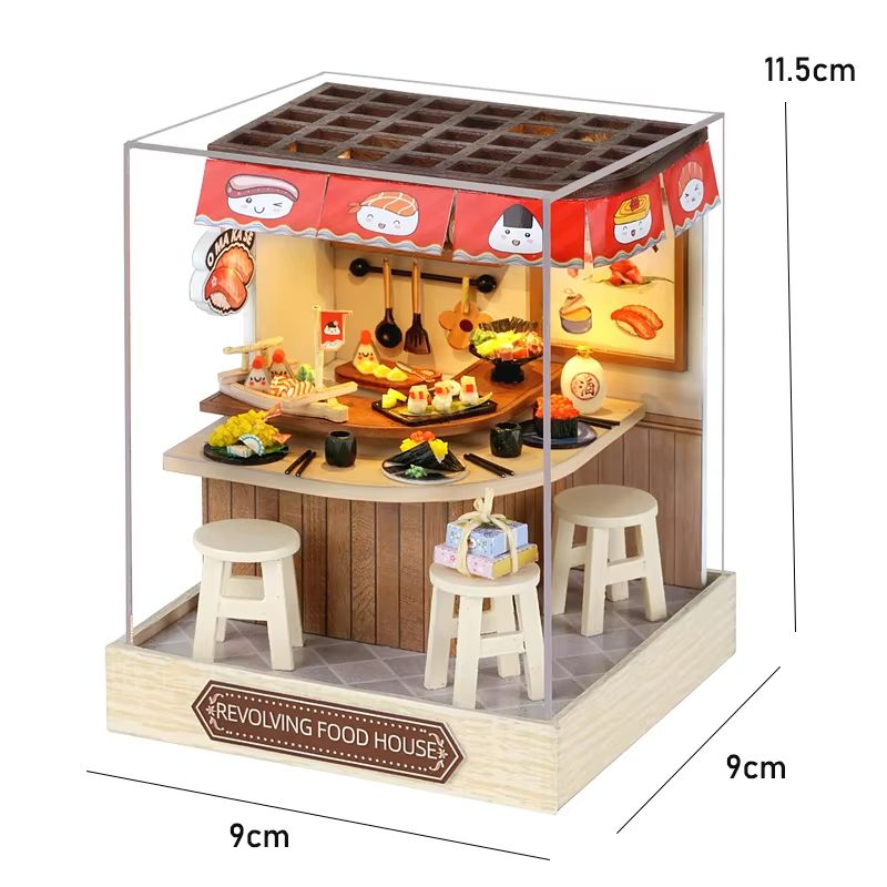 CozyDream DIY Miniature Dollhouse Kit with Furniture & Lights – 3D Wooden Puzzle Home