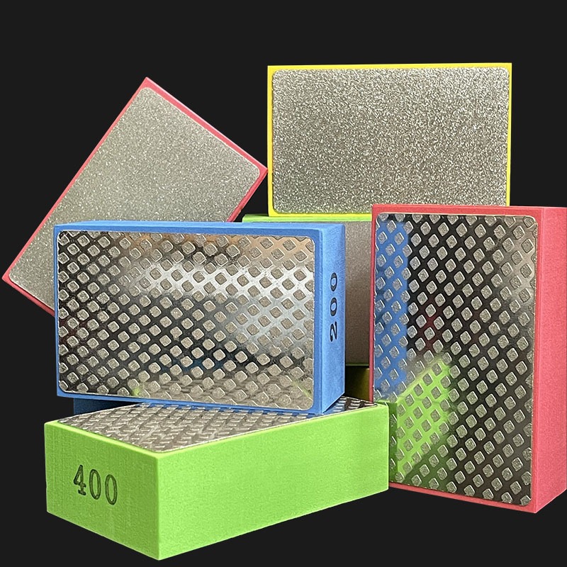 Diamond Hand Polishing Pads, Tile, Glass, Stone & Marble Abrasive Grinding Block Pad, Sanding Disc Polisher Tools