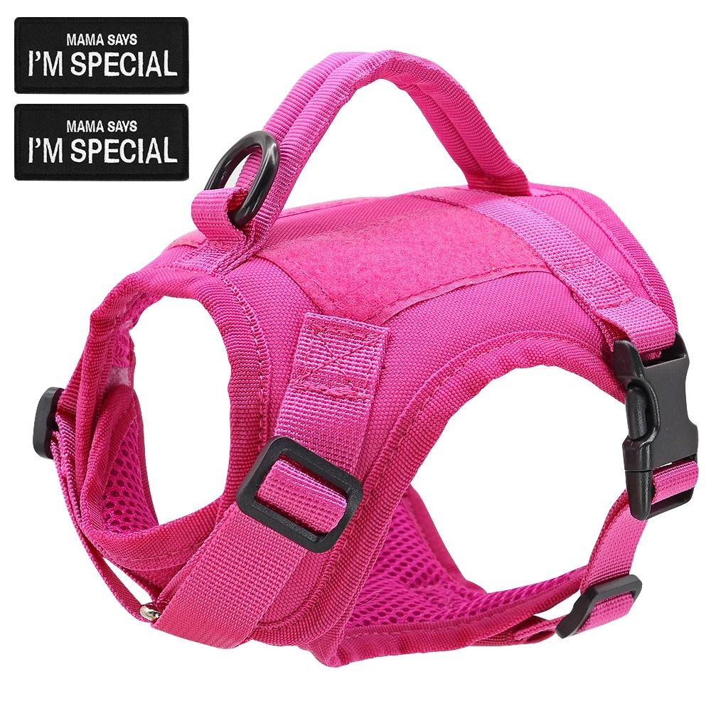 Nylon Tactical Cat Harness Vest With Handle and Stickers