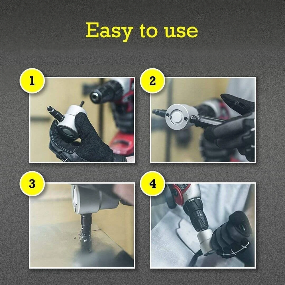 Double Head Sheet Metal Nibbler with Drill Attachment