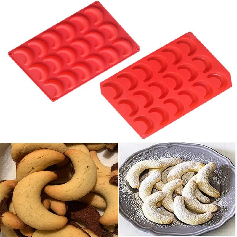 Crescent Moon Silicone Chocolate and Pastry Mold 18 Cavity DIY Dessert Decorating Tool