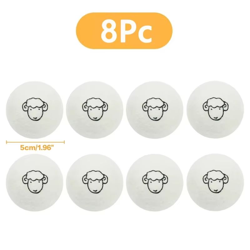 Reusable Wool Dryer Balls Natural Fabric Softener Laundry Set
