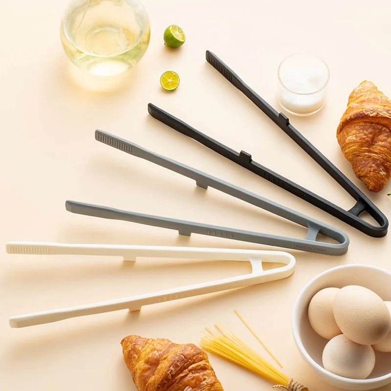 Non-Stick Silicone Grill Tongs Heat Resistant Cooking Clamp Bread Clip BBQ Salad Steak Pasta Clip for Kitchen