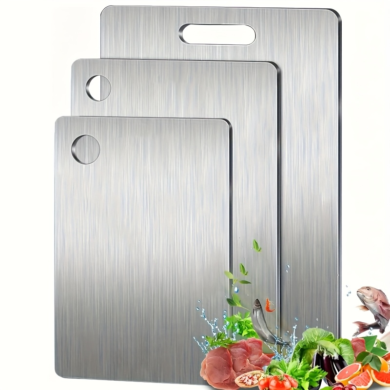 Stainless Steel Cutting Boards Set Non-Slip, BPA Free, Rustproof with Juice Groove