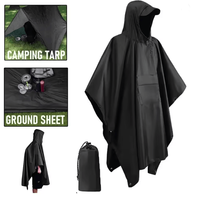 Outdoor Waterproof 3 in 1 Military Raincoat Poncho