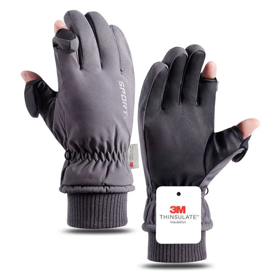 Mens Winter Waterproof Cycling Gloves Windproof Fleece Touch Screen Warm Full Finger