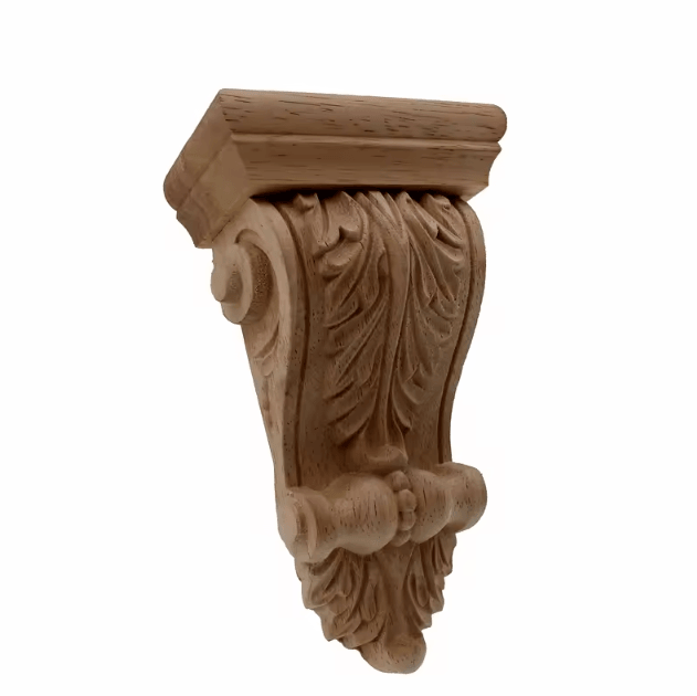 Vintage Oak Wood Carved Applique – Decorative Furniture & Wall Accent Ornament