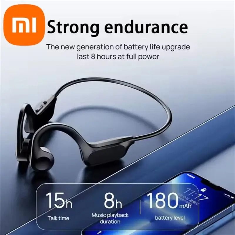 Bone Conduction Wireless Earphones with Mic for Running Swimming and Sport Use