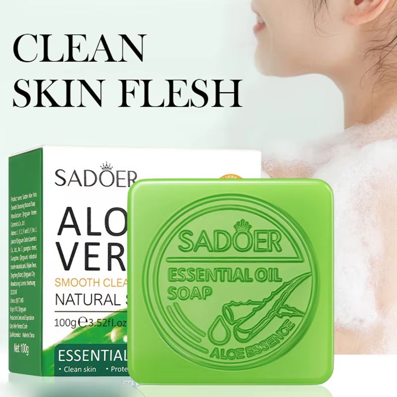 SADOER Aloe Vera Facial Soap Deep Cleansing Face Wash Soap for Hydrating and Oil Control