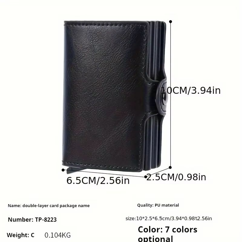 RFIDShield Duo-Alloy Pop-Up Card Wallet – PU Leather & Aluminum Alloy