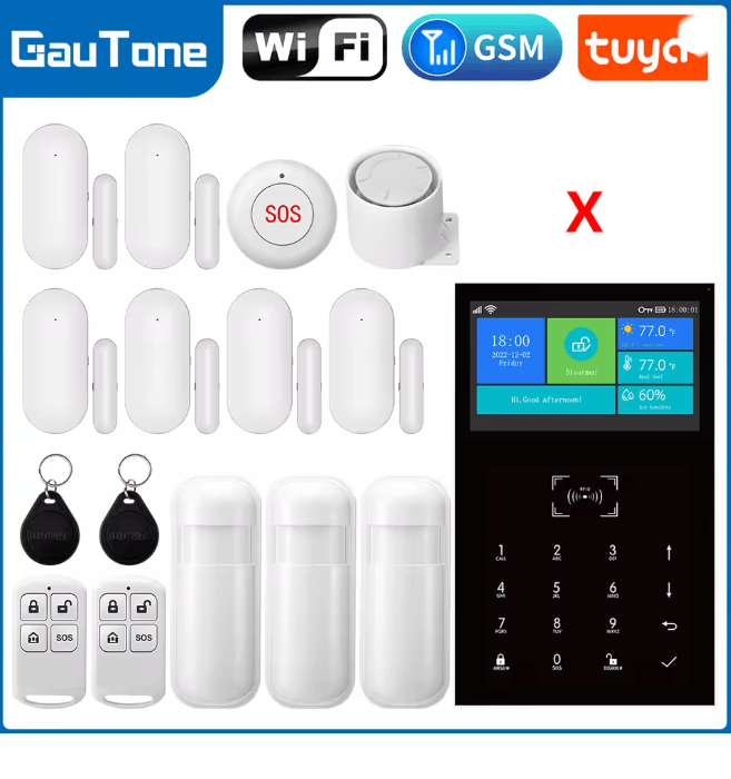 PG109 Smart Home Security Alarm System WIFI GSM with Touch Screen and App Control