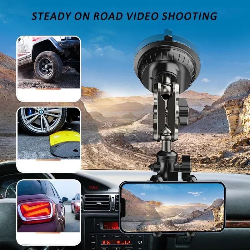 Universal Magic Arm Suction Car Mount | High-Stability Phone Holder for Vlog Shooting & Video Recording