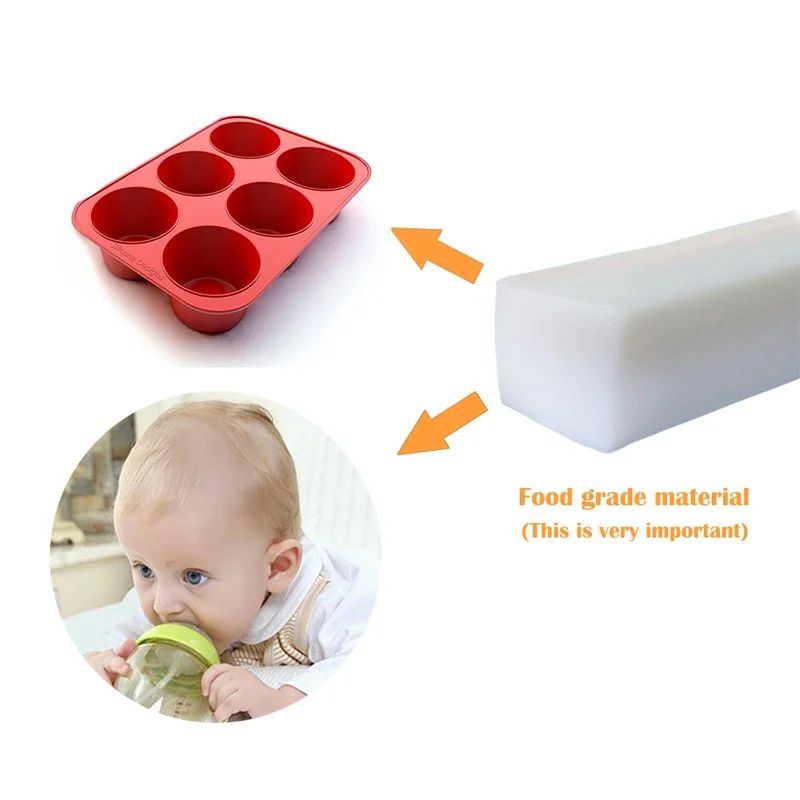 6 Cup Silicone Jumbo Muffin Pan Large Cupcake and Popover Baking Tray
