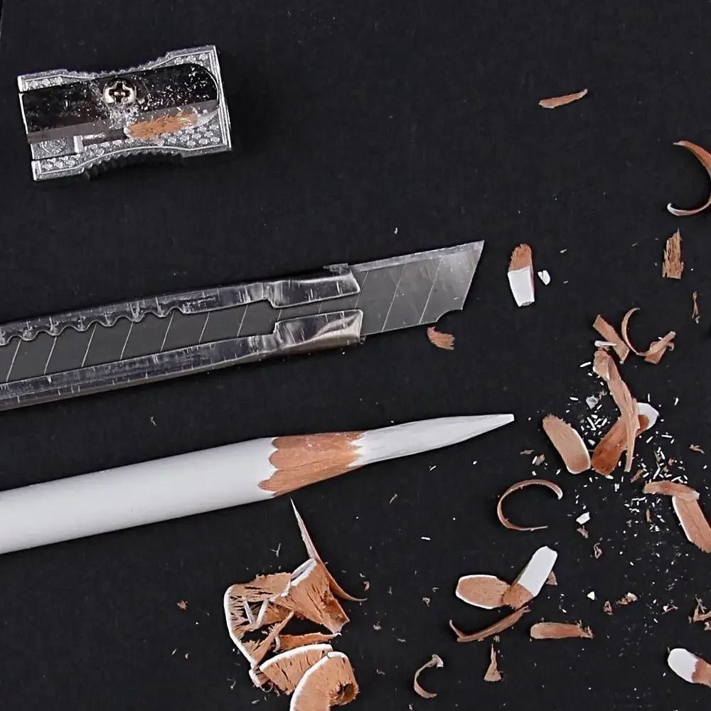 3PCS Professional White Charcoal Pencils Sketch Highlight Drawing Shading Blending Art Supplies