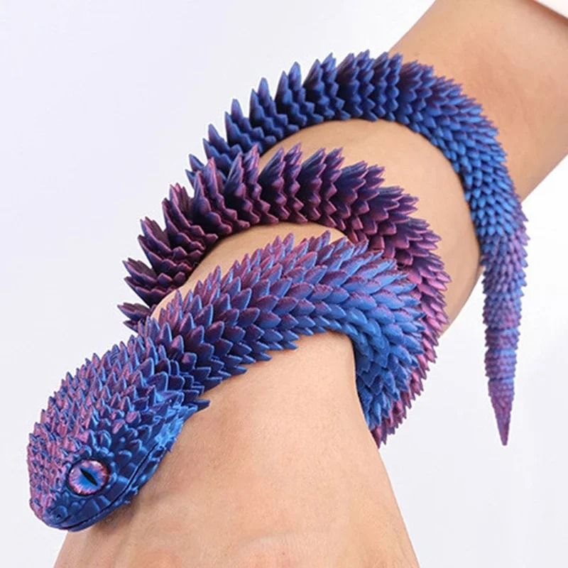 3D Printed Snake Movable Joint Fidget Toy Figurine