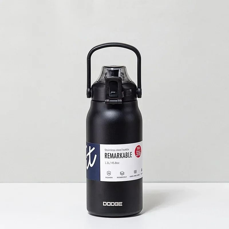 Large Capacity Stainless Steel Tumbler Thermos Bottle with Straw and Lock Lid