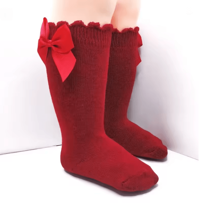 Baby Girls Knee High Bow Socks Sweet Long Tube Leg Warmer Socks 0 to 6T