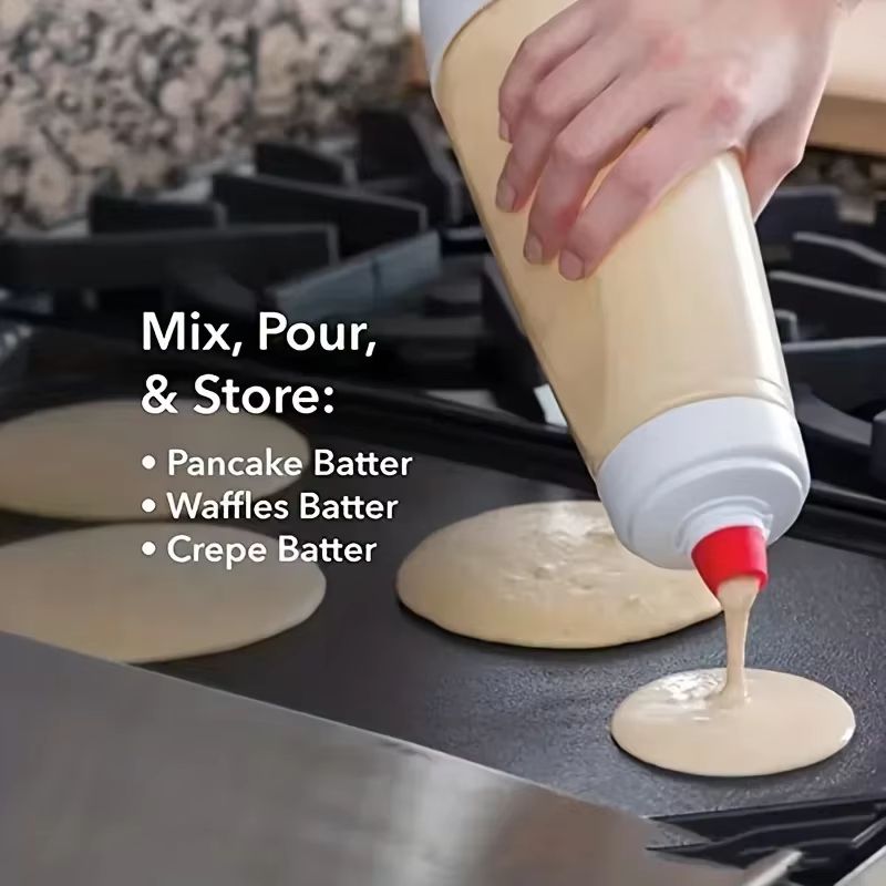 Large Capacity Hand-Crank Batter Shaker Cup – Kitchen Mixer Bottle & Batter Dispenser