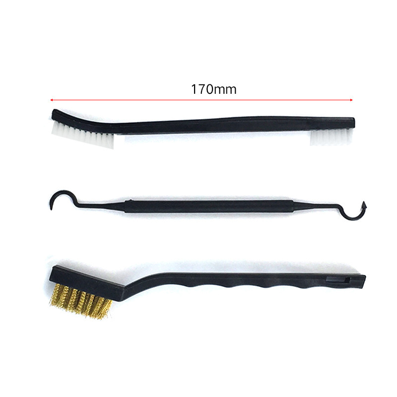 Universal Double-End Steel Wire Brush & Nylon Pick Cleaning Kit, Tactical Rifle & Hunting Gun Cleaning Tool Set
