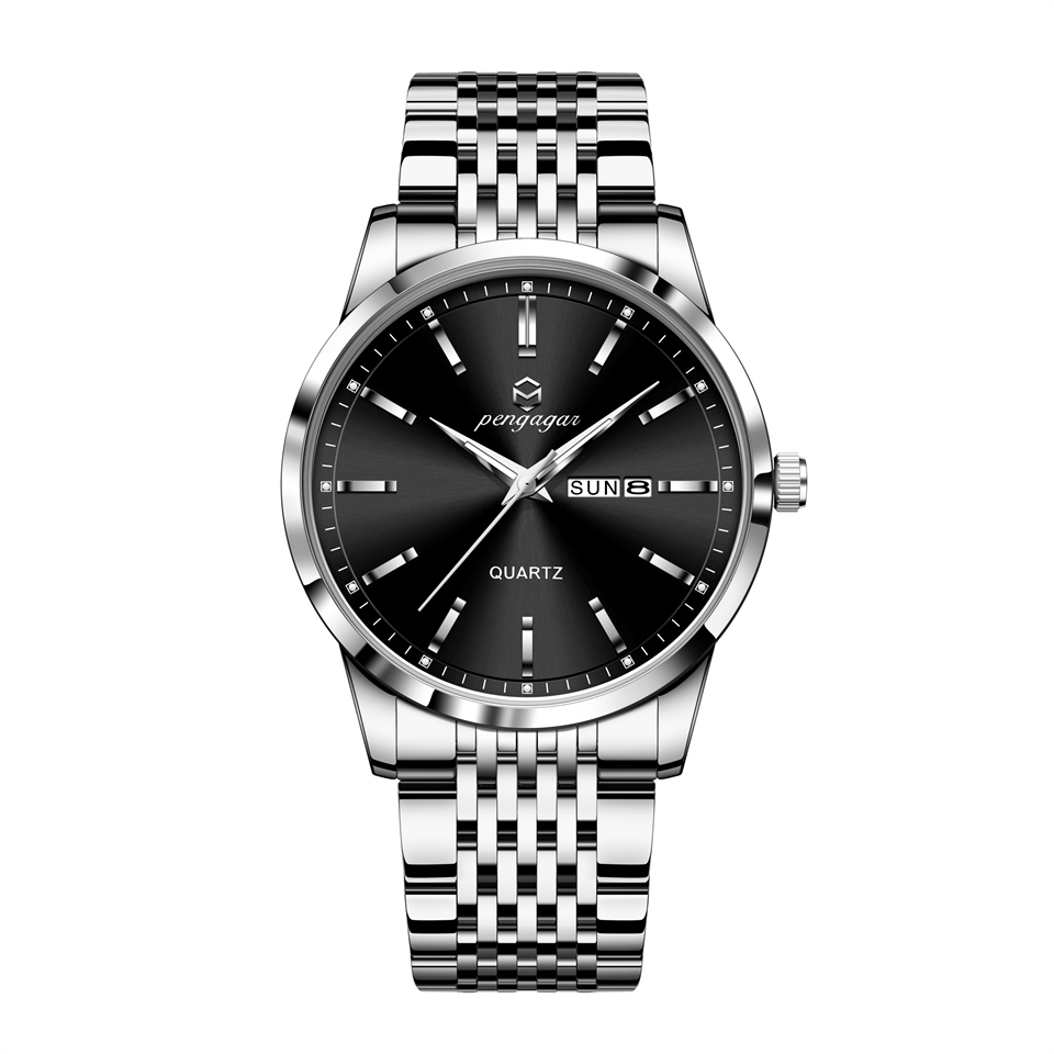 Stainless Steel Men Watch Luxury Waterproof Luminous, Date Week Casual Quartz Men Watches