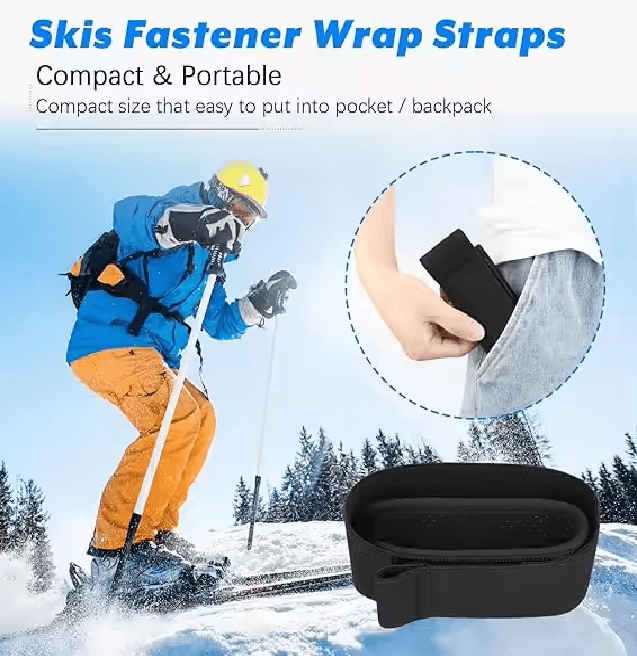 Adjustable Ski Fastener Straps with Protective Pads for Carrying Skis
