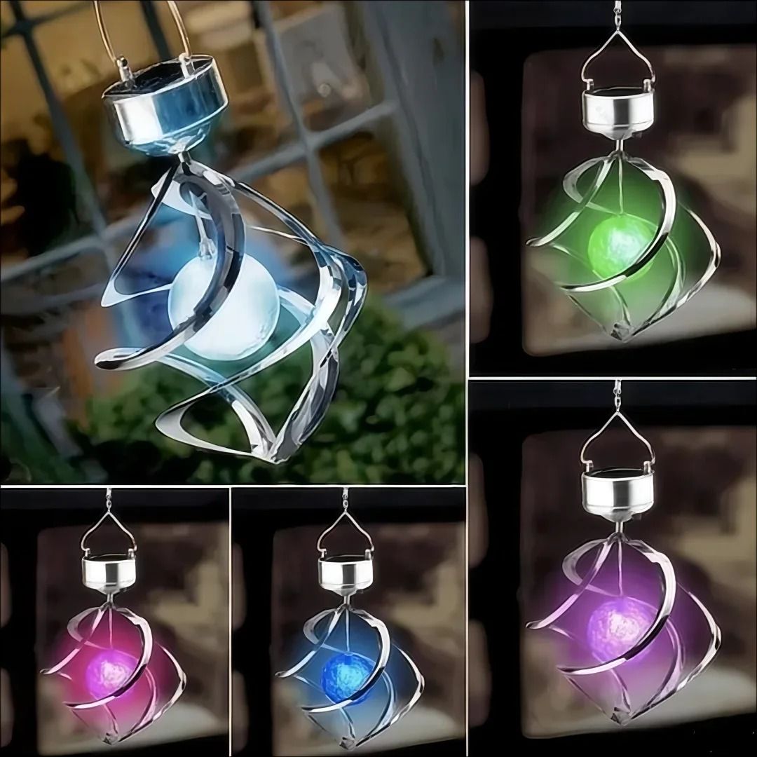 Solar Powered Wind Chime Pendant Light