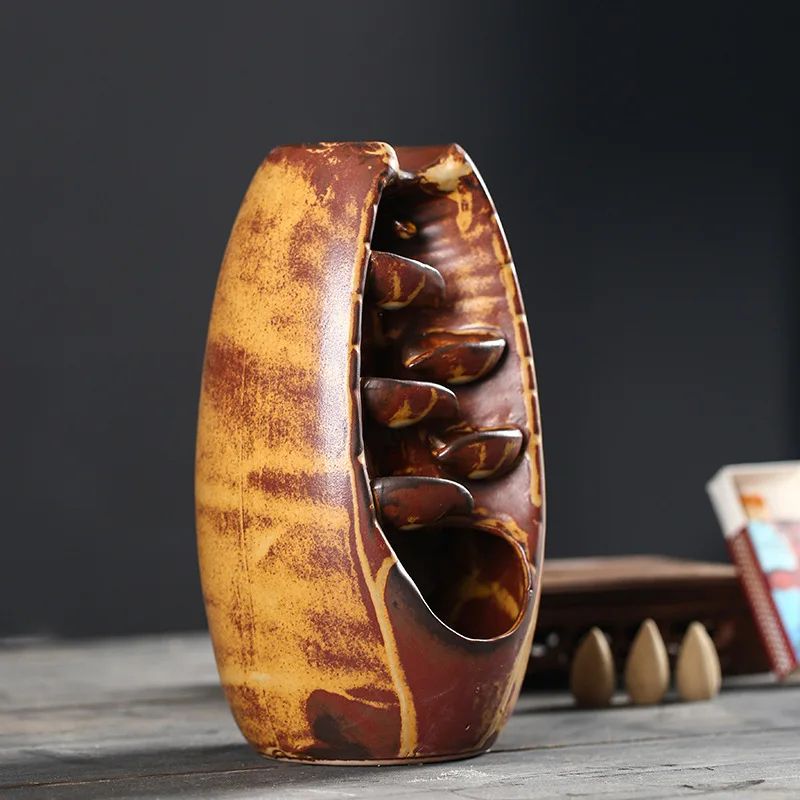 Ceramic Waterfall Incense Burner Set