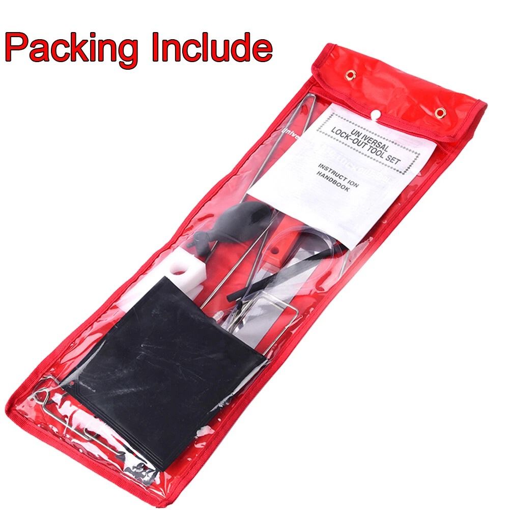 Universal Car Lockout Kit with Air Wedge Pump and Long Reach Tool Set