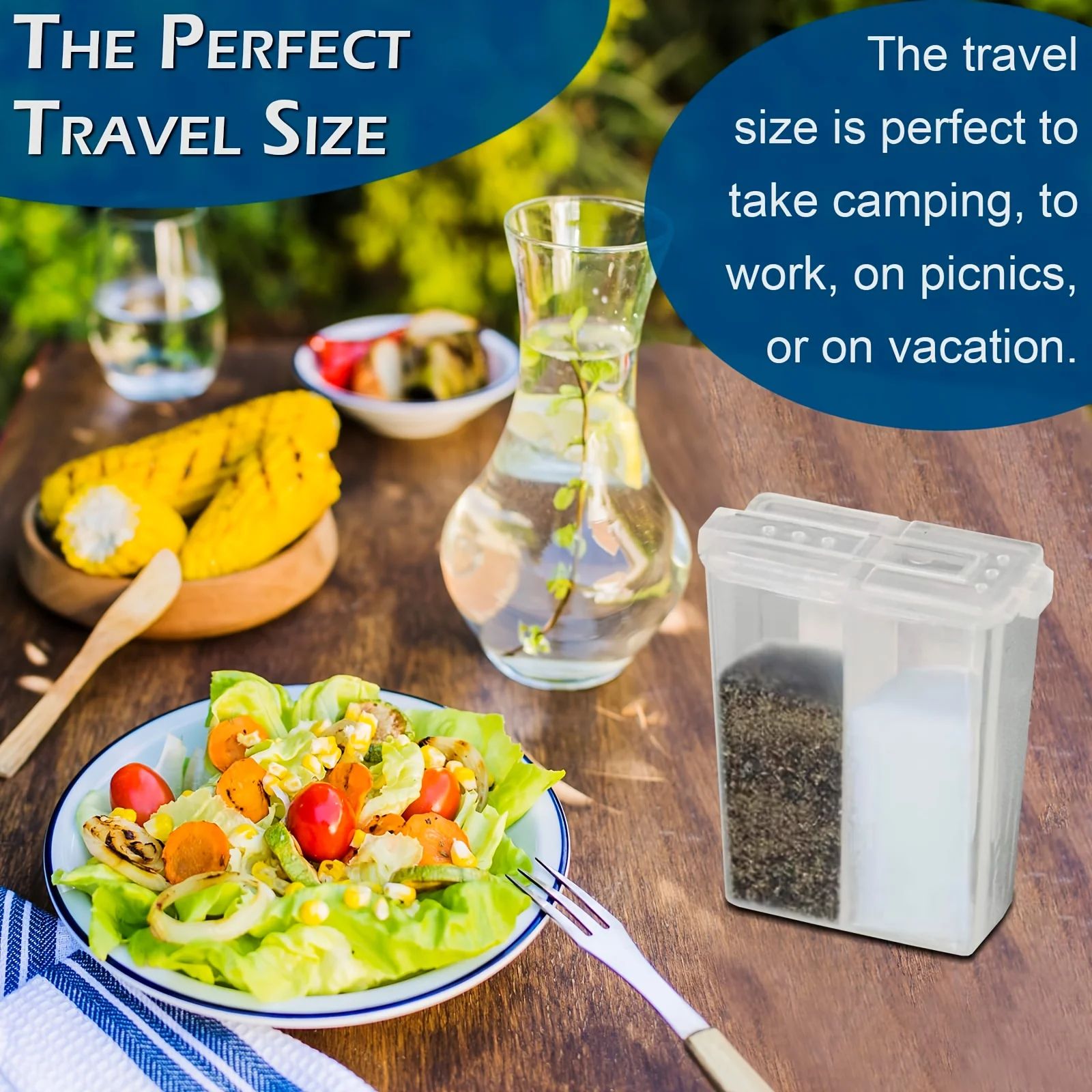 2 in 1 Camping Seasoning Shaker Bottle Salt and Pepper Container