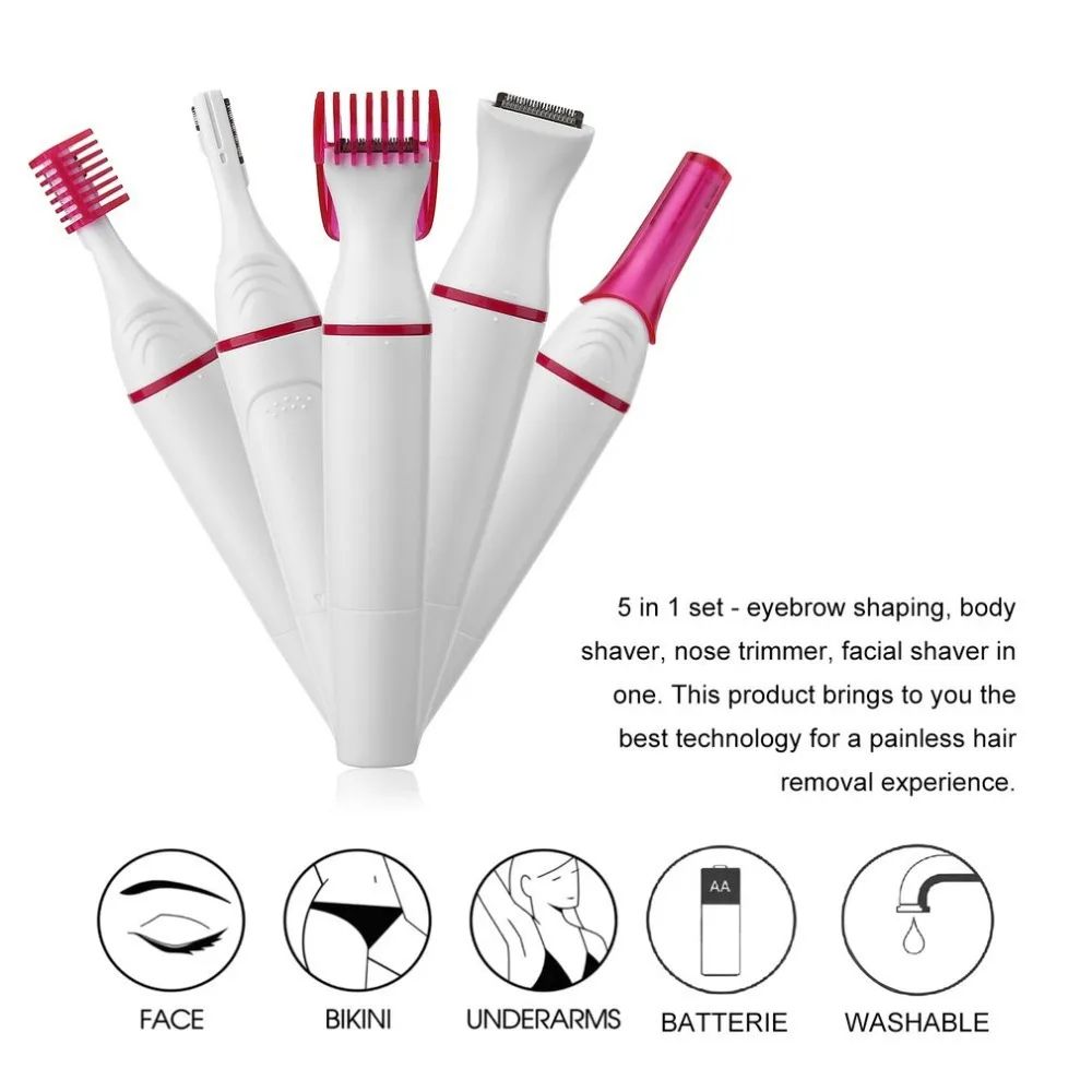 5-in-1 Precision Grooming Trimmer for Face, Brows & Body
