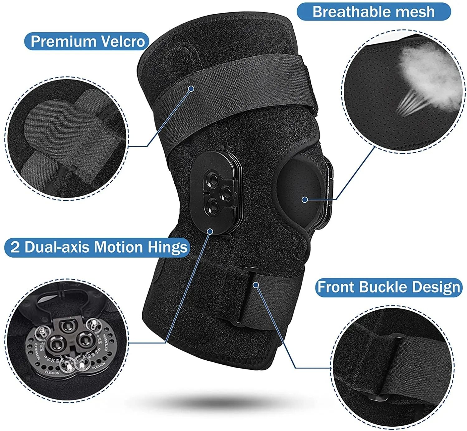 Aero-Dial Kinetic Recovery System – Premium Hinged Knee Brace with Locking Side Stabilizers