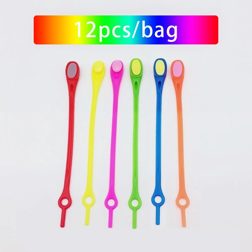 12 PCS No-Tie Stretch Silicone Shoelaces
