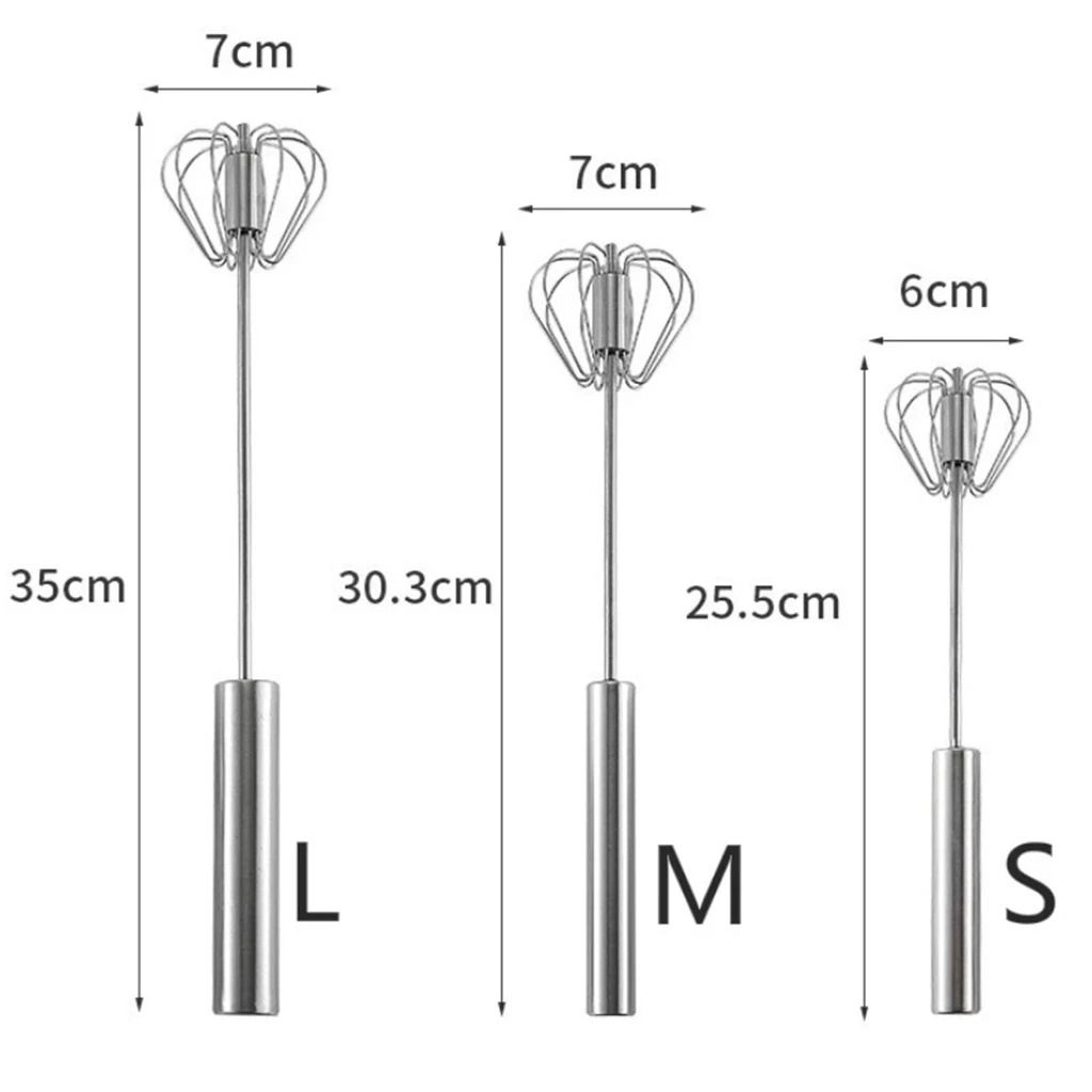Semi Automatic Mixer Whisk Egg Beater Stainless Steel Manual Hand Mixer