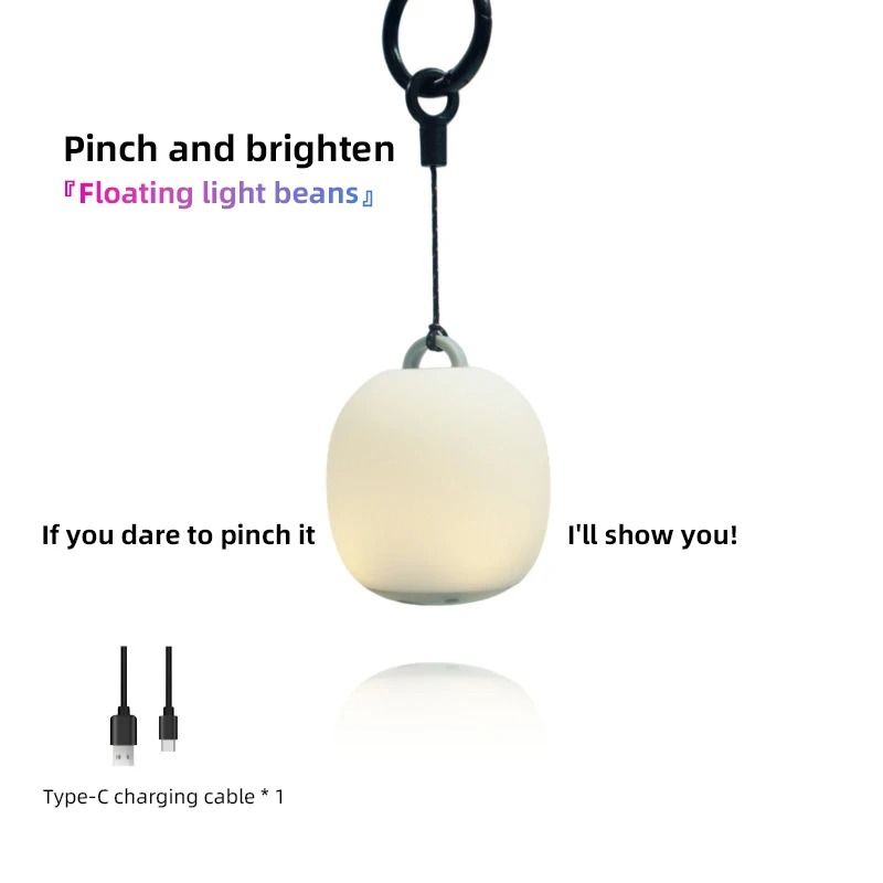Rechargeable Egg Shaped Camping Light Soft Silicone Pinch Control Lamp