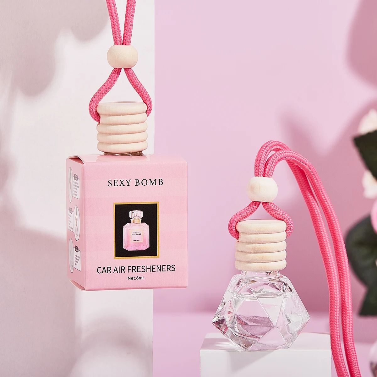 Pink Car Fragrance Pendant Air Freshener