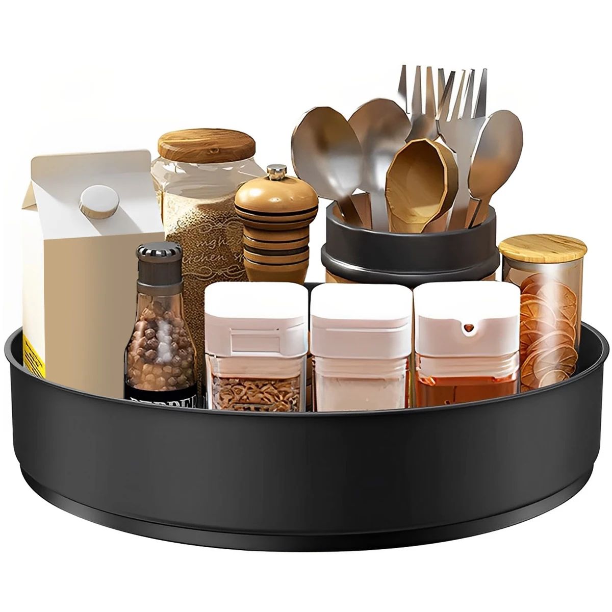 Stainless Steel Rotating Spice Rack – Multi-Layer Kitchen Turntable Organizer