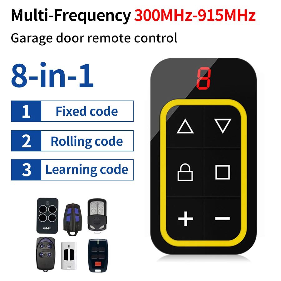 Universal Garage Door Remote Control Duplicator 8-Channel Multi-Frequency