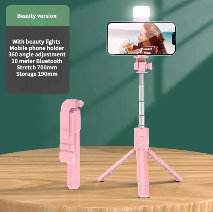 Flexible 360 Degree Selfie Stick Tripod with Wireless Remote and Phone Holder