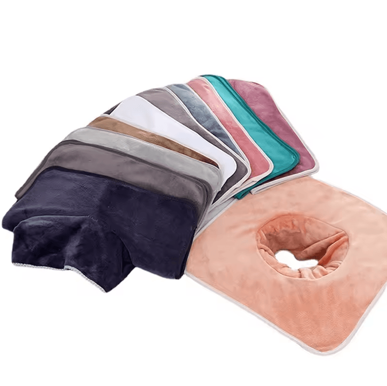 Thickened Beauty SPA Massage Table Face Towel with Hole | Salon & Hotel Spa Linen (14 by 14in)