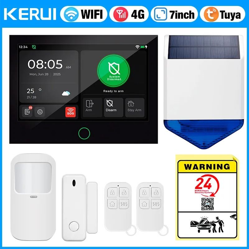 KERUI 7-Inch IPS Touchscreen 4G+WiFi Smart Home Alarm System (G70)