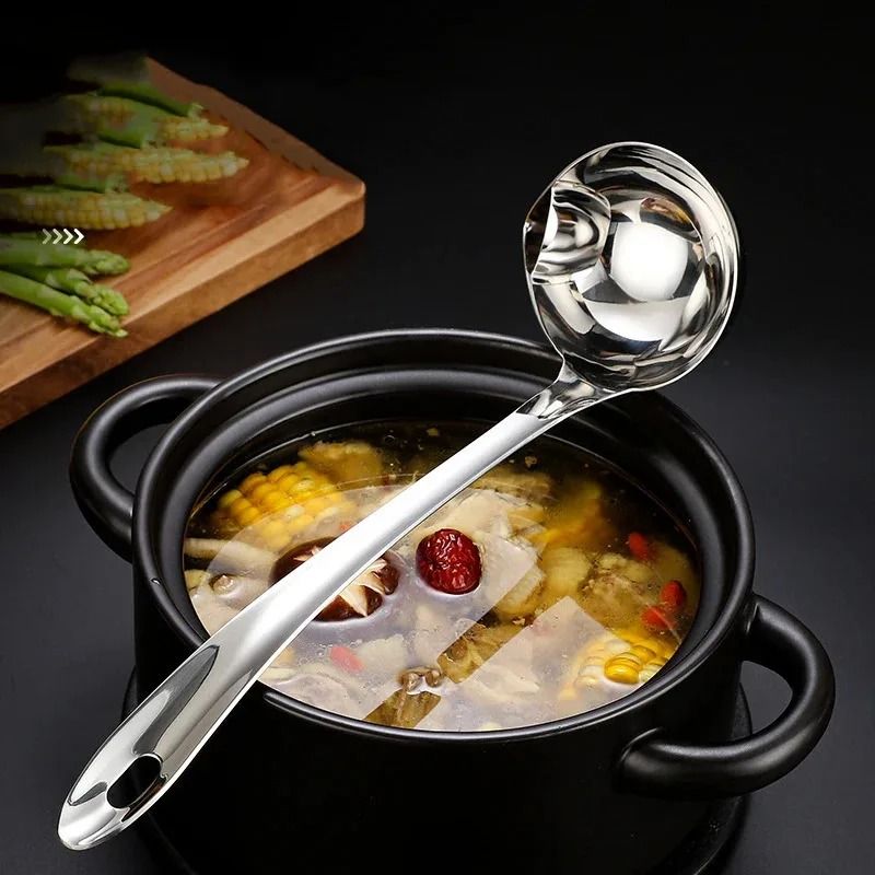 ClearSkim Stainless Steel Soup Fat Separator Ladle with Heat Insulated Handle