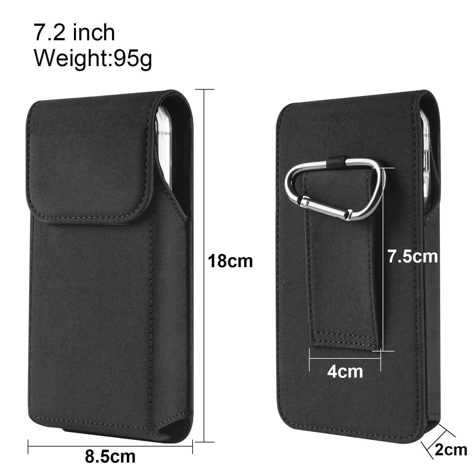 Universal Rugged Nylon Phone Holster with Secure Belt Clip and Loop