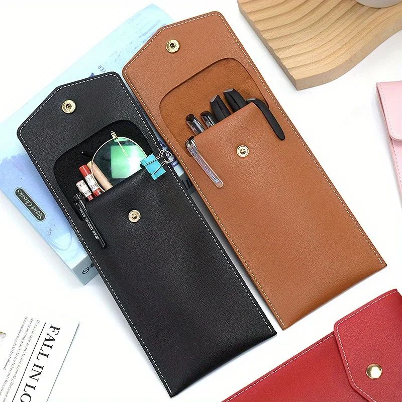 PU Leather Large-Capacity Pencil and Stationery Case