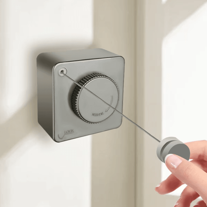 FlexDry 15.1FT Retractable Clothesline Wall Mounted Stainless Steel Laundry Line for Indoor & Outdoor Use