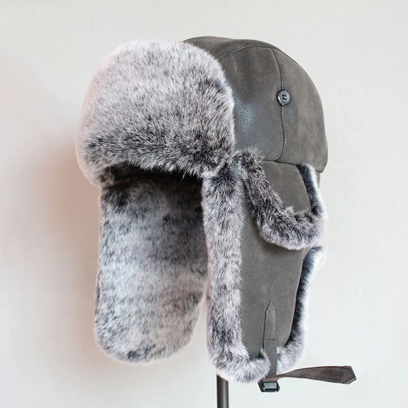Premium PU Leather Thermal Bomber Ushanka Hat
