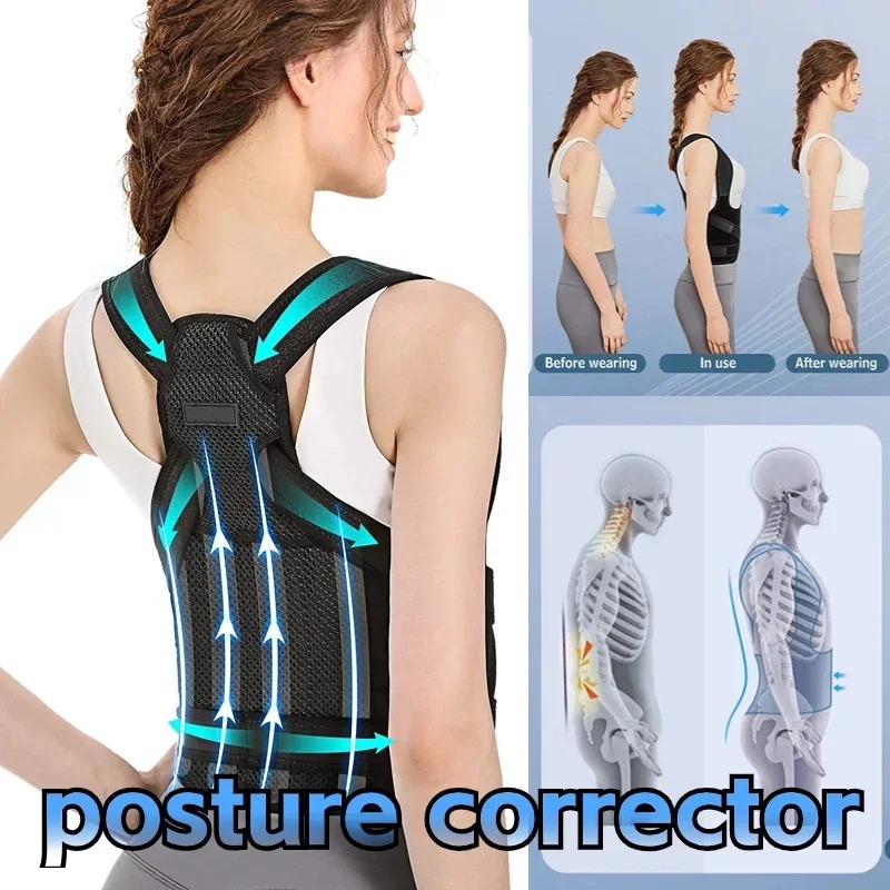 Adjustable Posture Corrector Back Brace for Men and Women, Comfortable Upper Back Support Brace for Daily Alignment