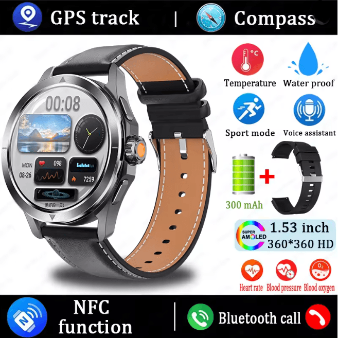 S4 Ultra GPS Smart Watch with AMOLED Display and Bluetooth Calling